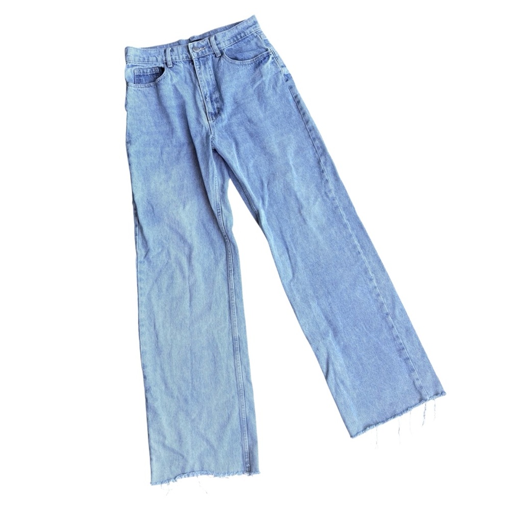 Wide Leg High Waist Light Wash Jeans